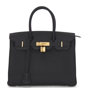 Sophisticated Black Satchel with Gold Accents